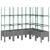 Garden Planter with Trellis Light Grey 160x120x142.5 cm PP 367967