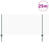 Welded Wire Fence 25 x 1 m PVC-Coated Steel Green Mesh 3336017