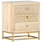 ZNTS Bedside Cabinet Gold 40x30x50 cm Solid Mango Wood 286504