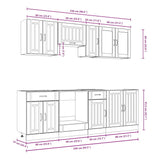 ZNTS 8 Piece Kitchen Cabinet Set Kalmar Black Engineered Wood 3314832