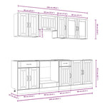 ZNTS 8 Piece Kitchen Cabinet Set Kalmar High Gloss White Engineered Wood 3314833