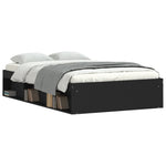 ZNTS Bed Frame without Mattress Black 120x190 cm Small Double Small Double 3203895