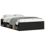 ZNTS Bed Frame without Mattress Black 120x190 cm Small Double Small Double 3203895