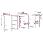 ZNTS Sideboard White 230x35x80 cm Solid Wood Pine 3114085