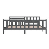3101175 Bed Frame without Mattress Grey Solid Wood 200x200 cm