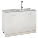 Kitchen Sink with Double Sinks Silver 1200x500x155 mm Stainless Steel 147238