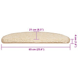 Stair Mats 20 pcs 65x21x4 cm Cream Half Round Large 3365849
