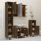 Bathroom Cabinet Brown Oak 30x30x179 cm Engineered Wood 825833