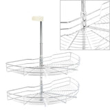 50972 2-Tier Kitchen Wire Basket Silver 180 Degree 75x38x80 cm
