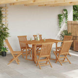 Garden Dining Set 7 pcs Brown Solid Teak Wood 3155338