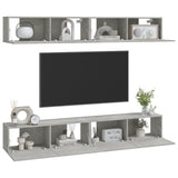 Wall TV Cabinets 4 pcs Concrete Grey 100x30x30 cm 3114193