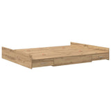 Storage Bed Frame Artisan Oak 140 x 190 cm Engineered Wood 3335316