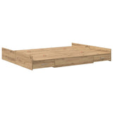 Storage Bed Frame Artisan oak 150 x 200 cm Engineered wood 3335292