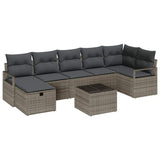 Sofa Set with Cushion with Storage 8 pcs Grey Poly Rattan 3359208