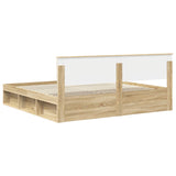 Bed Frame with Headboard Sonoma 200 x 200 cm Solid Pine Wood 3410557