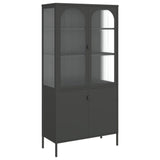 Highboard Black 90x40x180 cm Glass and Steel 353000
