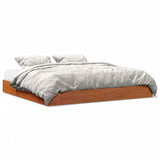 Bed Frame without Mattress Wax Brown 180x200 cm Super King Solid Wood Pine 844815