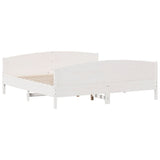Bed Frame without Mattress White 180x200 cm Super King Solid Wood Pine 3216165