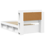 Bed Frame with Storage White 90 x 190 cm Engineered Wood 3433445