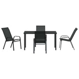 Garden Dining Set 5 pcs Black Powder-coated Steel 3379116