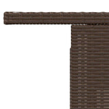 Garden Table with Glass Top Brown 100x55x73 cm Poly Rattan 366208