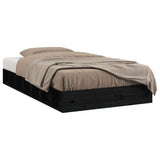 Bed Frame without Mattress Black 75x190 cm Small Single Solid Wood 820700