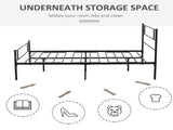 King Metal Bed Frame Solid Bedstead Base with Headboard and Footboard, Metal Slat Support and T3398P378738