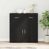 Sideboard with Drawer Black Oak 78 x 38 x 80 cm Engineered Wood 871677
