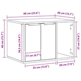 Cat Litter Box Enclosure White 60x40x40 cm Engineered Wood 857724
