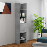 Book Cabinet Concrete Grey 40x35x180 cm Engineered Wood 803420