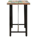 ZNTS Bar Table 150x70x107 cm Solid Wood Reclaimed and Iron 356374