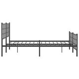 Metal Bed Frame without Mattress with Footboard Black 150x200cm 355581