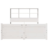 Bookcase Bed without Mattress White 140x200cm Solid Wood Pine 3322472