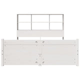 ZNTS Bookcase Bed without Mattress White 140x200cm Solid Wood Pine 3322472