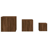 ZNTS Side Tables 3 pcs Brown Oak Engineered Wood 815989