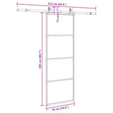 Sliding Door with Hardware Set Black 76x205 cm ESG Glass 3375937