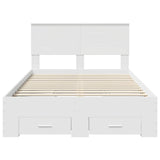 Bed Frame with Headboard White 120 x 190 cm Engineered Wood 3408281