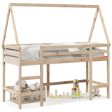 ZNTS Loft Bed with Ladder and Roof without Mattress 80x200 cm 3282112