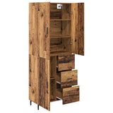 Highboard with Drawer 2 pcs Old Wood Engineered Wood and Glass 3415770