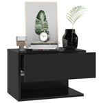 ZNTS Wall-mounted Bedside Cabinets 2 pcs Black 810956