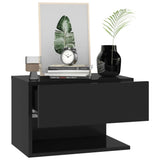 ZNTS Wall-mounted Bedside Cabinets 2 pcs Black 810956