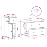 2 Piece Bathroom Cabinet Set BREDA Black Engineered Wood 3417721