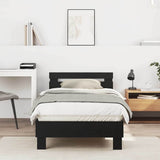 Bed Frame Black Oak 193 x 95 x 88 cm Engineered Wood 874123