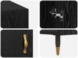 Desk with Shelf Black oak 140 x 50 x 75 cm Engineered wood 879524