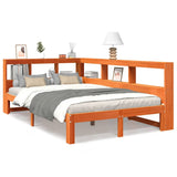 Bookcase Bed without Mattress Wax Brown 120x190 cm Solid Wood Pine 3324402