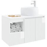 Bathroom Furniture Set 2 pcs High Gloss White Engineered Wood 3404098