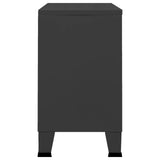 Industrial Sideboard Black 105x35x62 cm Metal and Glass 339608