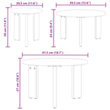 Coffee Table 3 pcs Wax Brown Solid pine wood 873564