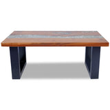 Coffee Table Teak Resin 100x50 cm 243467