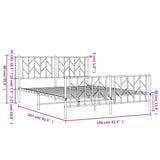 Metal Bed Frame without Mattress with Footboard White 150x200cm 374506
